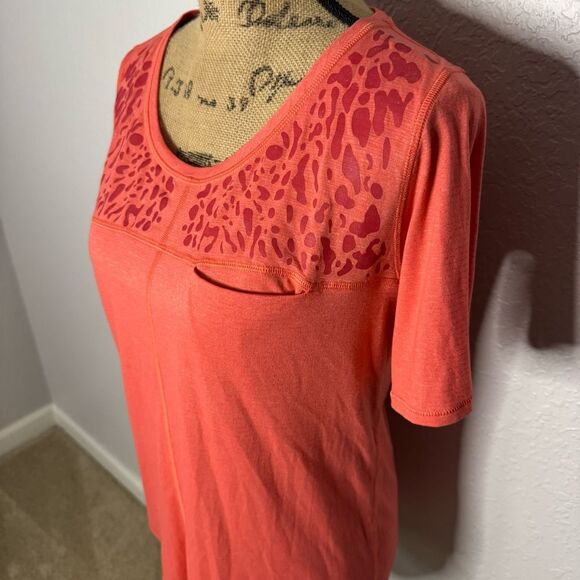 Lululemon Run Away Tee Heather Atomic Red Size 6 Reflective Gym Athleisure - Picture 2 of 7